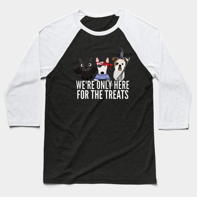 English Bull Terriers Halloween Trick or Treat Baseball T-Shirt by DoggyStyles